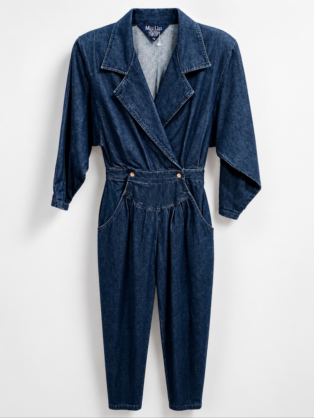Mizz Lizz NWT Deadstock Vintage 80's Dark Wash Denim Jumpsuit Sz 11/12 Casual